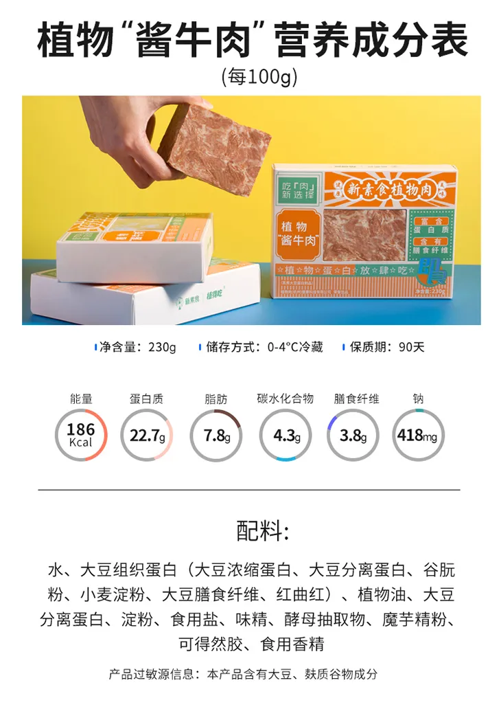 当餐新品植物厚切常温午餐肉&植物厚切酱牛肉来了