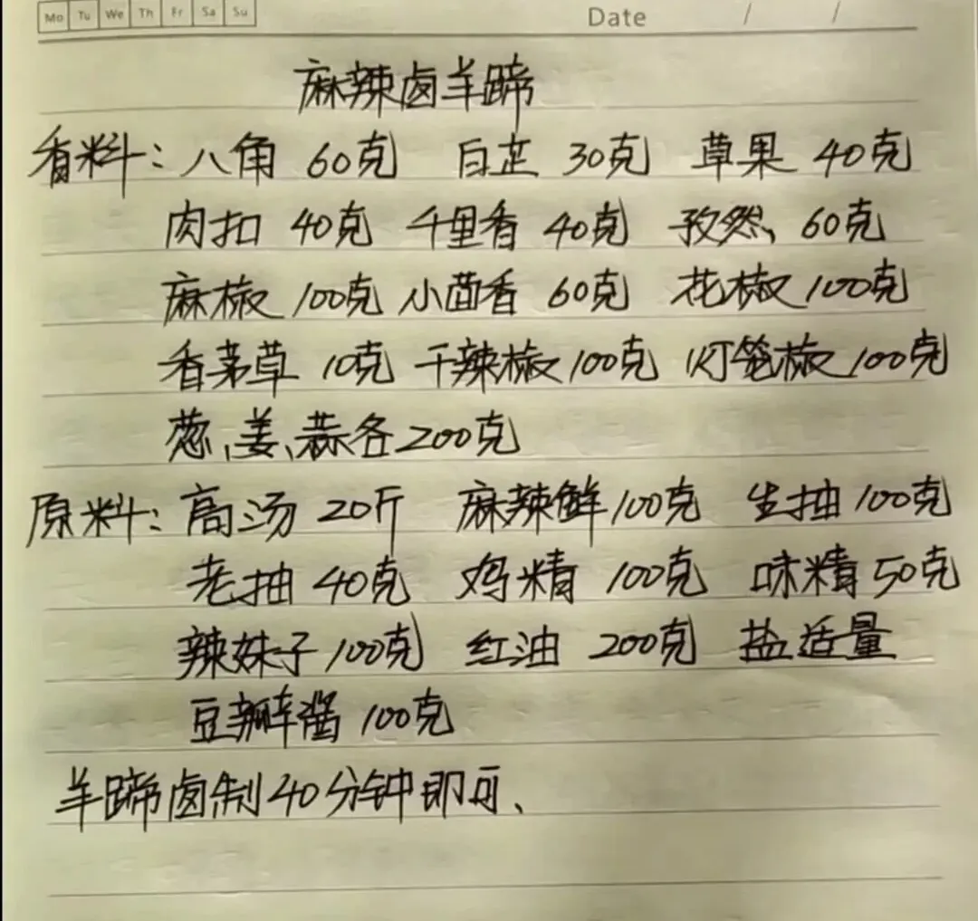 退休厨师长公开10个手写绝密配方,个个都是经典干货,不正宗的不发