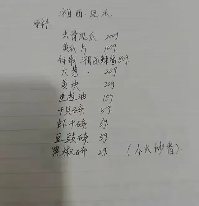 做厨师那些年的手写配方,价值千金,想要就收藏好了