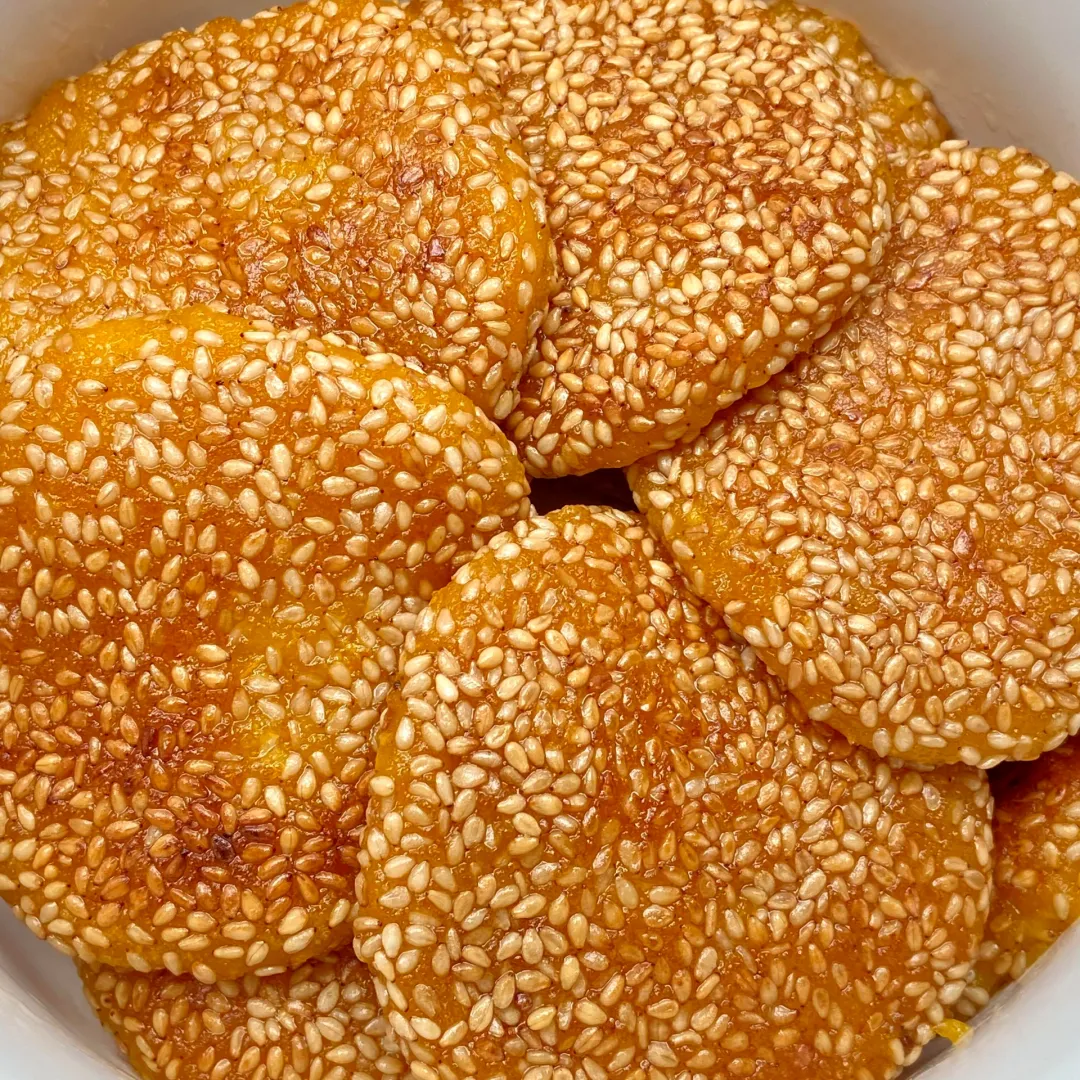 南瓜芝麻饼,真的巨好吃
