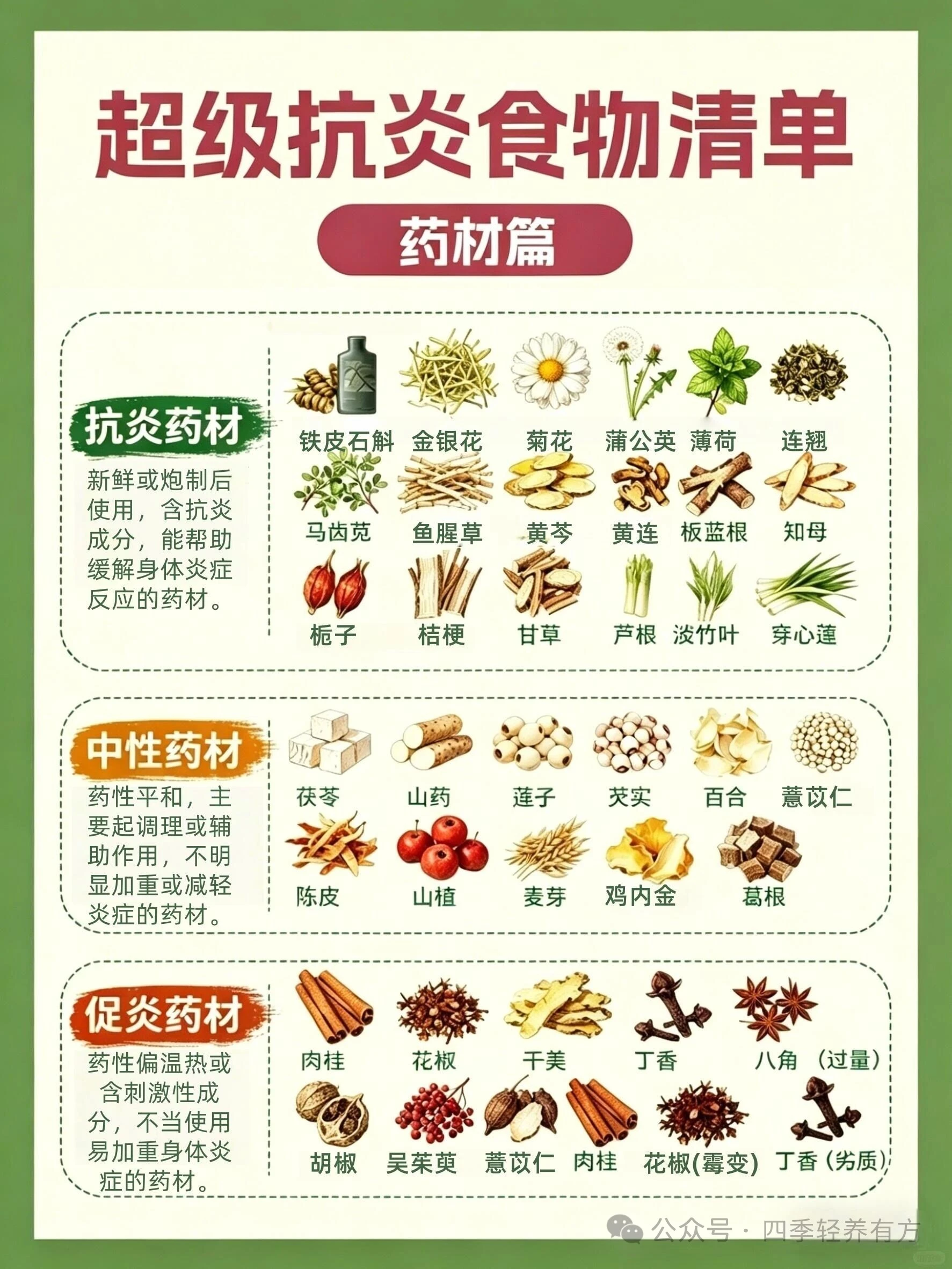 当餐建议收藏家常养生食材大全!清淡饮食必备
